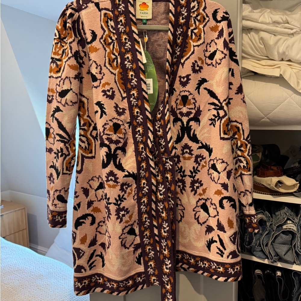 FARM Rio Tapestry Knit Wrap Dress